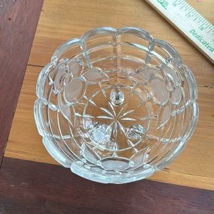 Vintage etched flower crystal bowl